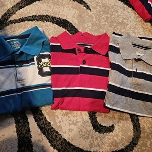 The Children's Place Blue and Pink Striped Polos